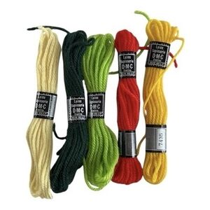 DMC Tapestry 100% Wool Yarn Bundle 5 Skeins 8m Each Assorted Colors NWT